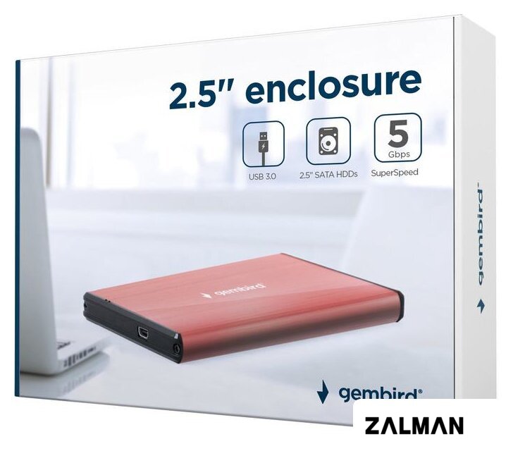 Бокс для накопителей 2.5" Gembird EE2-U3S-3-P (розовый)