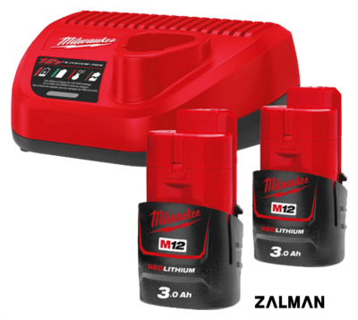 Аккумулятор с зарядным устройством Milwaukee M12 M12NRG-302 4933451902 (2 x 12В/3 Ач + 12В)