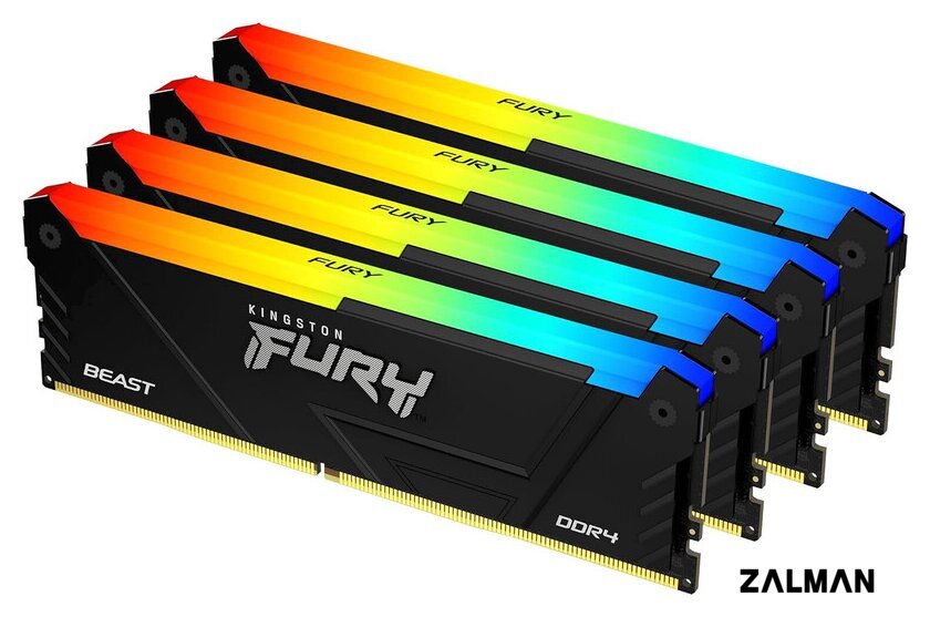 Оперативная память Kingston FURY Beast RGB 4x8ГБ DDR4 3200 МГц KF432C16BB2AK4/32