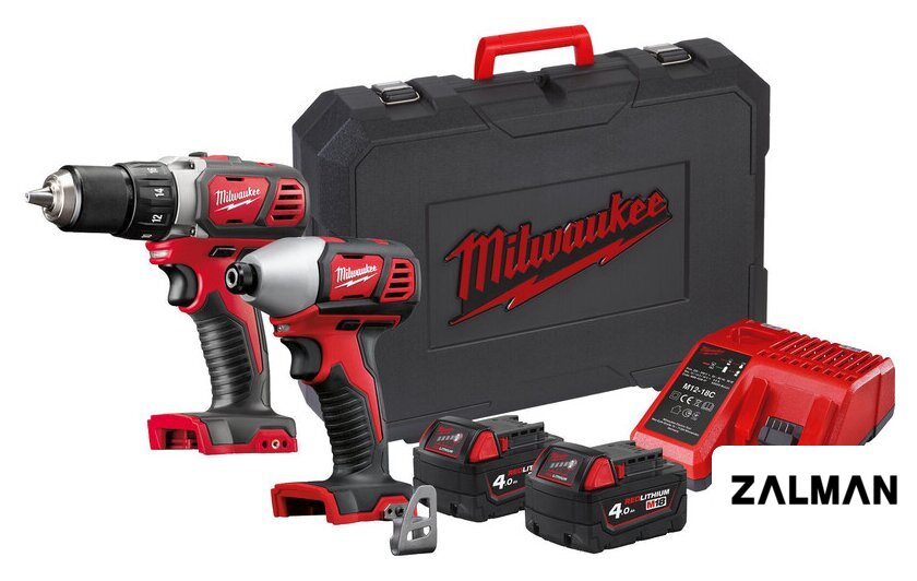 Наборы электроинструментов Milwaukee M18 BPP2D-402C 4933447126 (шуруповерт, винтоверт, 2 АКБ, кейс)