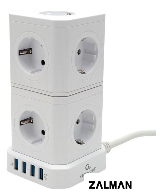 Сетевой фильтр Cablexpert TWR-9-U4-W-2