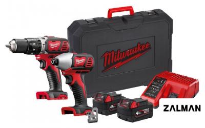 Наборы электроинструментов Milwaukee M18 BPP2C-402C 4933443552 (шуруповерт, винтоверт, 2 АКБ, кейс)