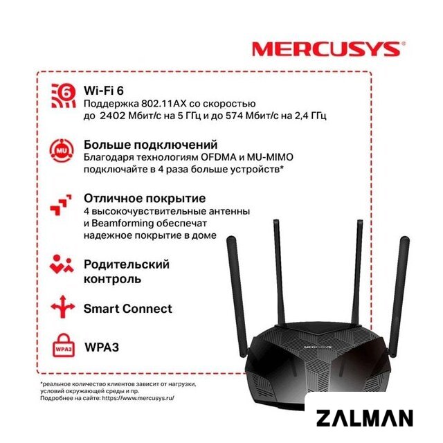 Wi-Fi роутер Mercusys MR80X