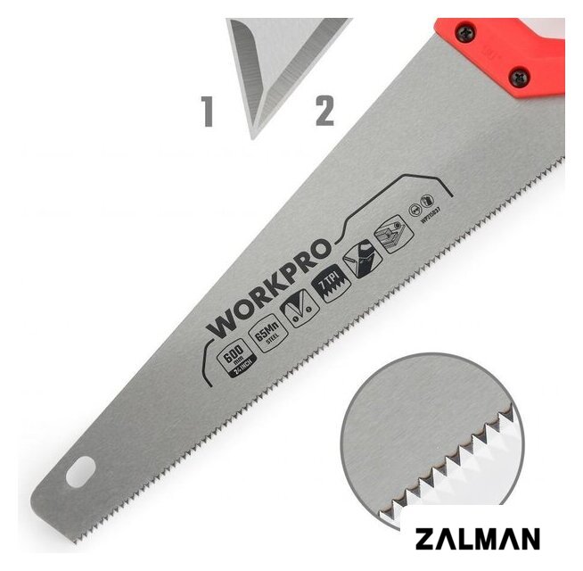 Ножовка Workpro 600мм WP215037