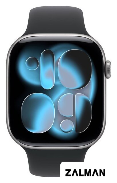 Умные часы Apple Watch Series 11 46 мм (алюминиевый корпус, космический серый/черный, спортивный силиконовый ремешок S/M)