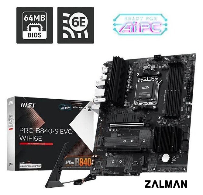 Материнская плата MSI Pro B840-S Evo WiFi6E
