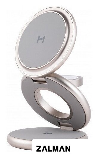 Беспроводное зарядное Magssory Disc Signature Edition 3 в 1 для Apple WCH033 (титановый)