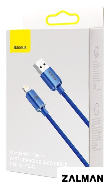 Кабель Baseus Crystal Shine USB Type-A - Lightning (2 м, синий)