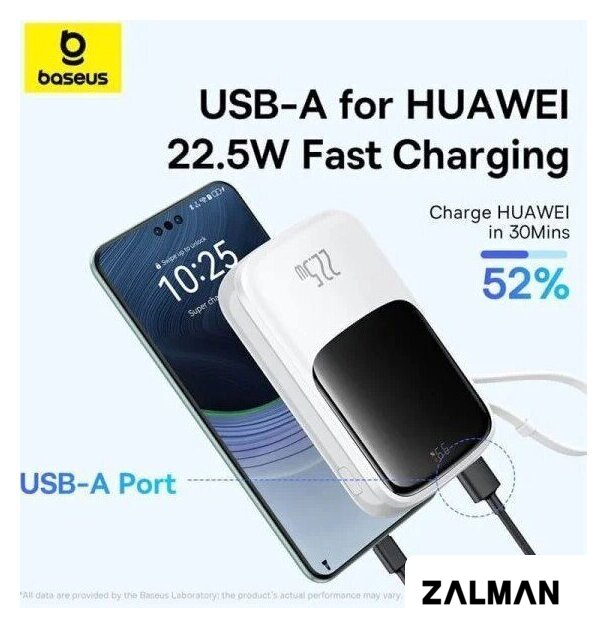 Внешний аккумулятор Baseus Qpow Pro+ Digital Display Fast Charge 22.5W 10000mAh (белый)