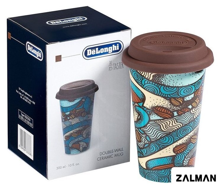 Многоразовый стакан DeLonghi DLSC055 0.3л (бирюзовый/коричневый)