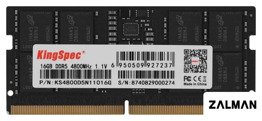 Оперативная память KingSpec 16ГБ DDR5 SODIMM 4800 МГц KS4800D5N11016G