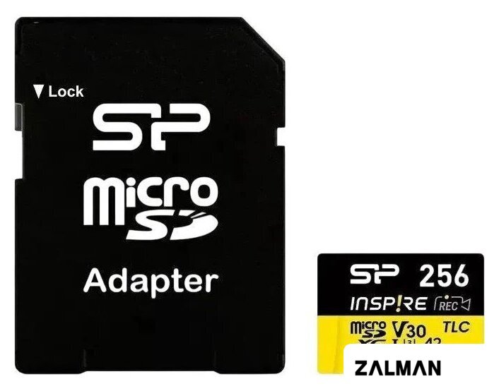 Карта памяти Silicon-Power Inspire microSDXC SP256GBSTXLA2V1NSP 256GB (с адаптером)