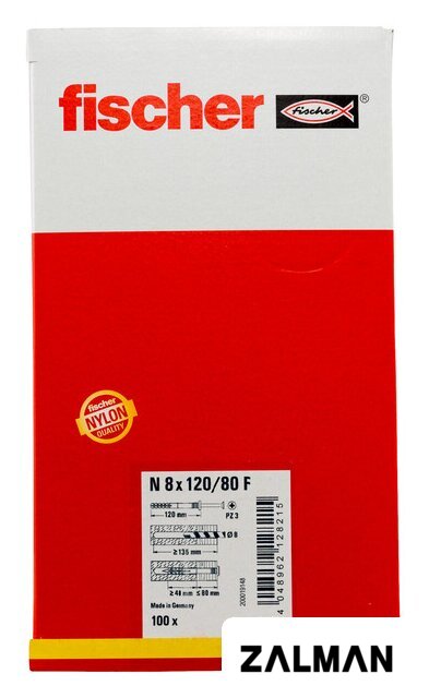 Дюбель-гвоздь Fischer N 8 x 120/80 F 513704 (100 шт)