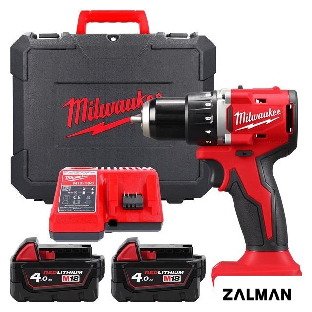 Дрель-шуруповерт Milwaukee M18 M18BLDDRC-402C 4933492834 (с 2-мя АКБ 4 Ач, кейс)