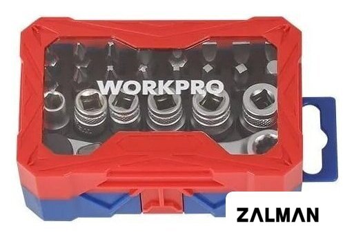 Набор трещотка с головками и битами Workpro WP200535 (24 предмета)