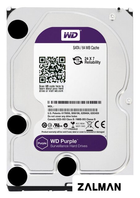 Жесткий диск WD Purple 1TB (WD10PURX)