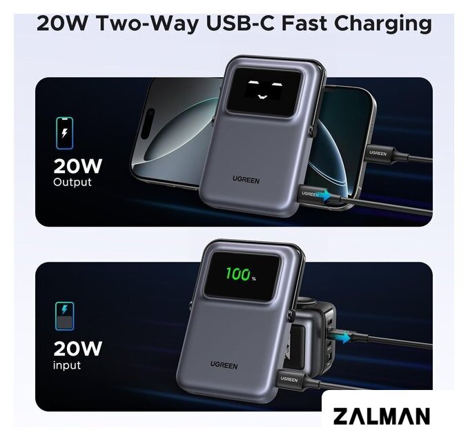 Внешний аккумулятор Ugreen PB764 10000mAh (серый)