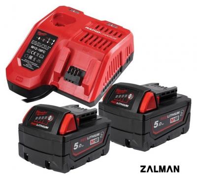 Аккумулятор с зарядным устройством Milwaukee M18 M18NRGCR-502 4932479831 (2 x 18В/5 Ач + 12-18В)
