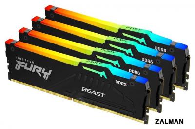 Оперативная память Kingston FURY Beast RGB 4x32ГБ DDR5 5600 МГц KF556C40BBAK4-128