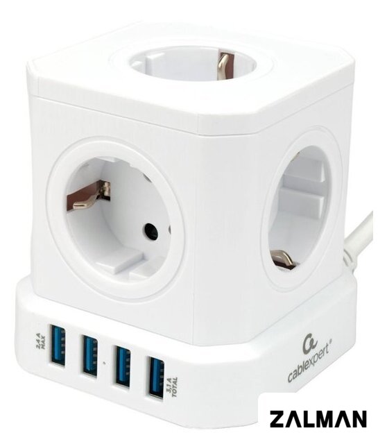 Сетевой фильтр Cablexpert TWR-5-U4-W-2