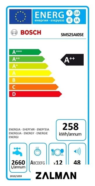 Отдельностоящая посудомоечная машина Bosch SMS25AI05E
