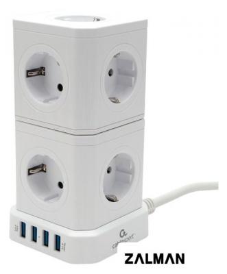 Сетевой фильтр Cablexpert TWR-9-U4-W-2