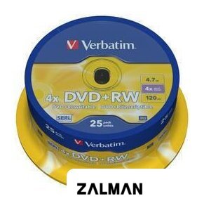 DVD+RW диск Verbatim 4.7Gb 4x 43489 (25 шт.)