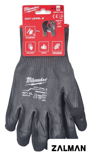 Нитриловые перчатки Milwaukee Cut level 5/E 10/XL 4932471426