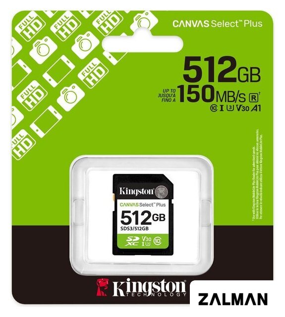 Карта памяти Kingston Canvas Select Plus SDXC 512GB SDS3/512GB