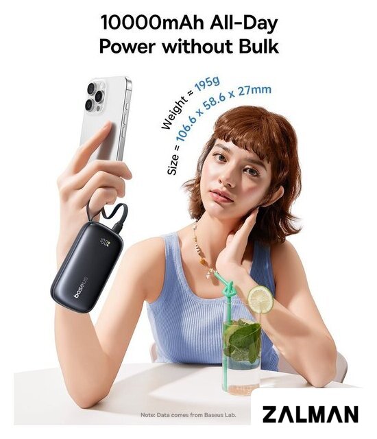 Внешний аккумулятор Baseus EnerFill FC21 Qpow 3 Ultra 10000mAh 22.5W (черный)