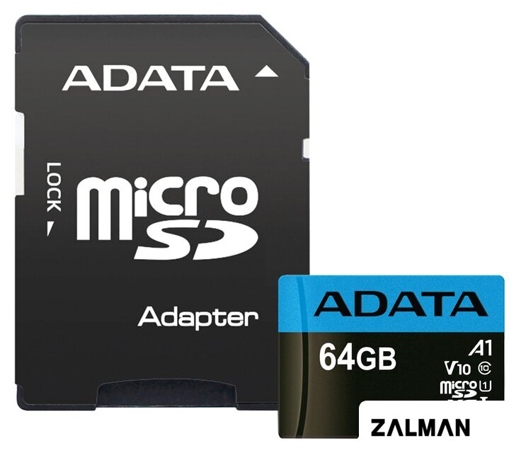 Карта памяти ADATA Premier AUSDX64GUICL10A1-RA1 microSDXC 64GB (с адаптером)