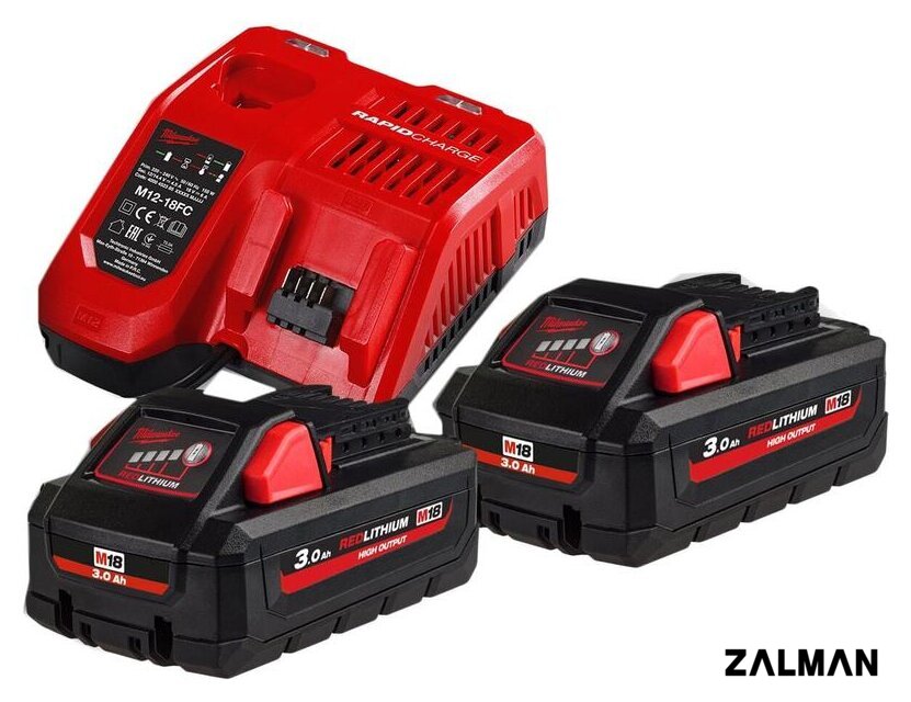 Аккумулятор с зарядным устройством Milwaukee M18 HNRG-302 (18В/3.0 Ah + 12-18В)