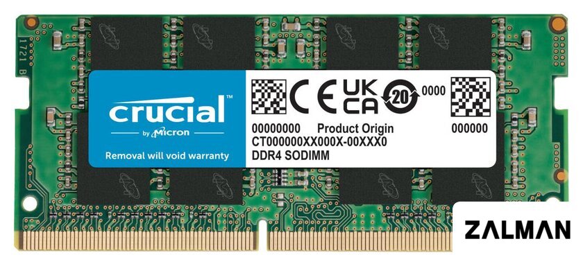 Оперативная память Crucial Basics 8ГБ DDR4 SODIMM 3200МГц CB8GS3200
