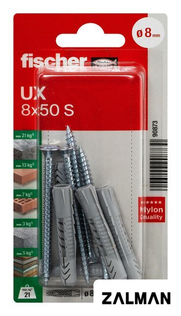 Дюбель универсальный Fischer UX 8X50 SK NV 90873 (5 шт)