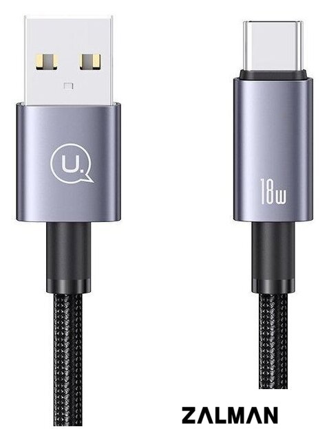 Кабель Usams US-SJ680 USB Type-A - USB Type-C (0.25 м, черный)