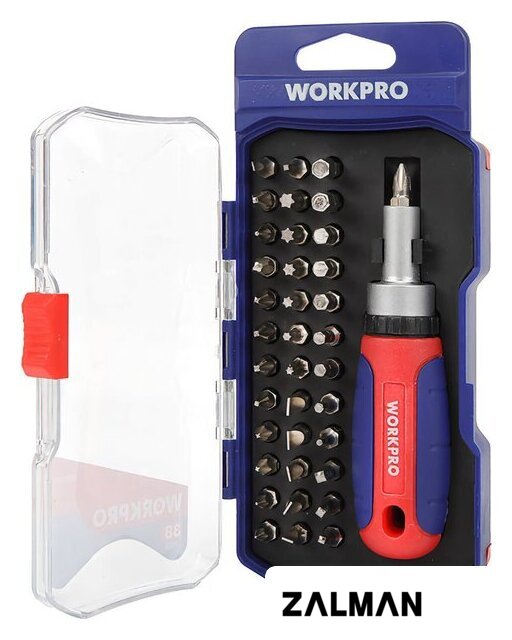 Набор отвертка с битами Workpro WP200517 (38 предметов)