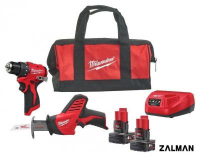 Наборы электроинструментов Milwaukee M12 BLPP2A-402B 4933499692 (шуруповерт, сабельная пила, 2 АКБ, сумка)