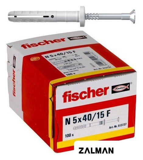 Дюбель-гвоздь Fischer N 5 x 40/15 F 513737 (100 шт)