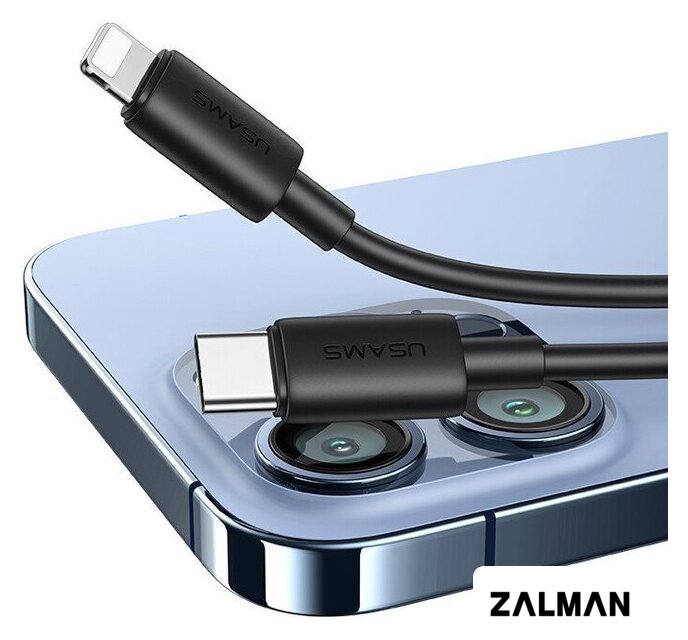 Кабель Usams SJ712 USB Type-C - Lightning (1 м, черный)