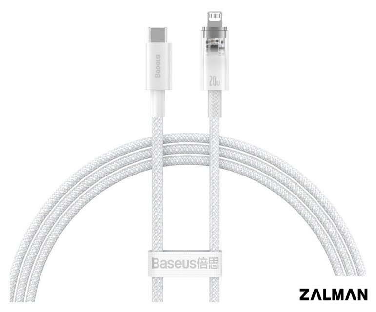 Кабель Baseus Explorer Series Fast Charging Cable with Smart Temperature Control 20W USB Type-C - Lightning (1 м, белый)
