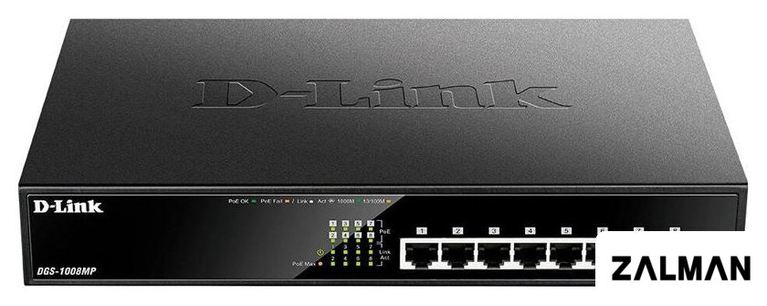 Неуправляемый коммутатор D-Link DGS-1008MP/B1A