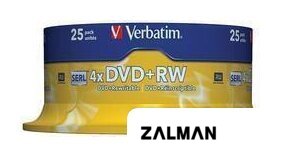DVD+RW диск Verbatim 4.7Gb 4x 43489 (25 шт.)