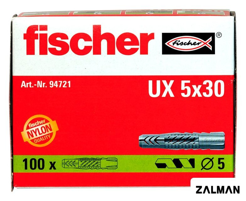 Дюбель универсальный Fischer UX 5x30 94721 (100 шт)