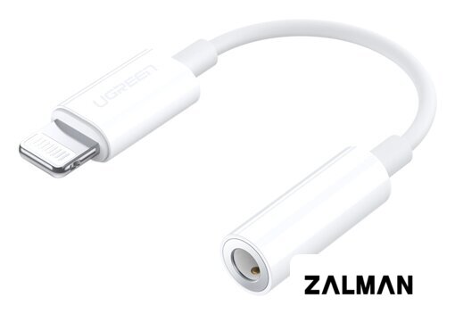 Адаптер Ugreen US212 30759 Lightning - 3.5 Jack (0.07 м, белый)