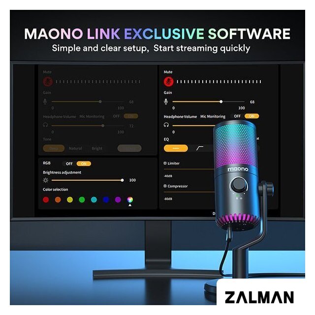 Проводной микрофон Maono DM30 RGB (сиреневый)