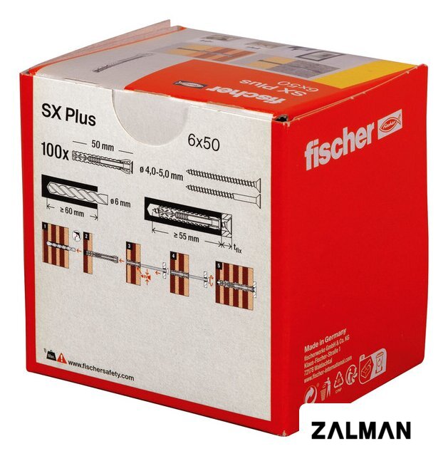 Дюбель универсальный Fischer SX Plus 6X50 568106 (100 шт)