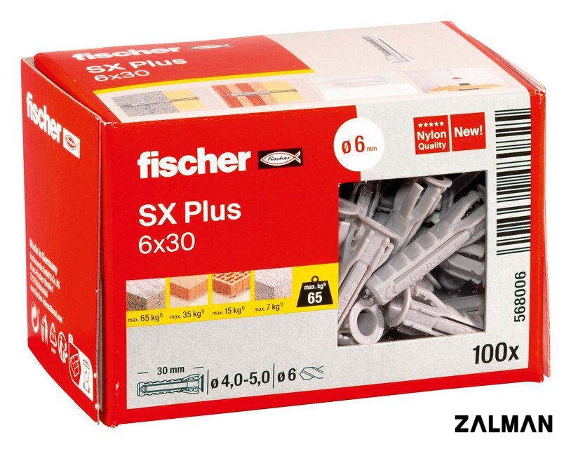 Дюбель универсальный Fischer SX Plus 6X30 568006 (100 шт)
