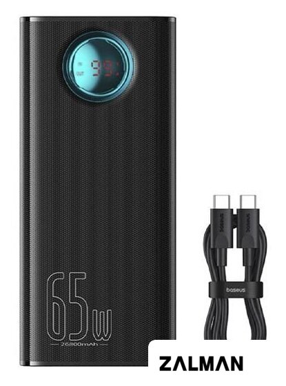 Внешний аккумулятор Baseus Amblight Digital Display Fast Charge Power Bank 65W 26800mAh (черный)
