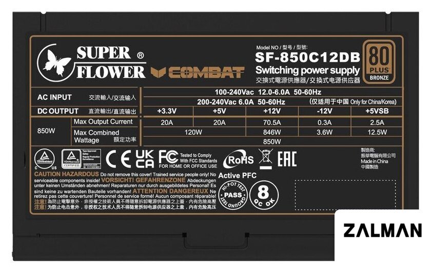 Блок питания Super Flower Combat DB 850W ATX3.1 SF-850C12DB