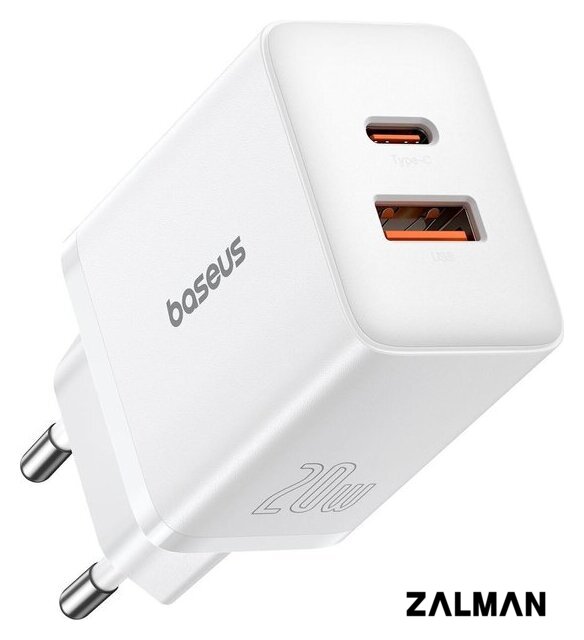 Сетевое зарядное Baseus Cube Fast Charger C+U 20W P10111403213-00 (белый)
